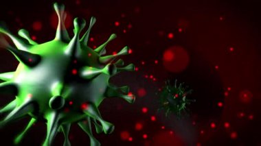 Outbreak of Pathogen bacterium virus inside and infected blood in vein, disease causing microorganisms like 2019 Coronavirus-nCov. 3D Animation Render