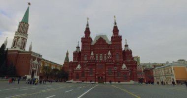 Moscow, RUSSIA - February 15, 2017: State historical Museum and Nikolskaya tower
