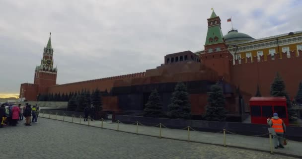 Moskau, Russland - 15. Februar 2017: Roter Platz. Blick auf Lenin-Mausoleum — Stockvideo