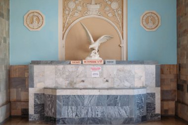 Yessentuki, Stavropol Territory / Russia - February 26, 2019: Drinking gallery of mineral spring Essentuki 17 indoors