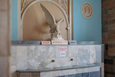 Yessentuki, Stavropol Territory / Russia - February 26, 2019: Drinking gallery of mineral spring Essentuki 17 indoors