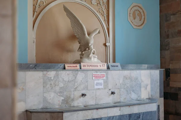 Yessentuki, Stavropol Territory / Russia - February 26, 2019: Drinking gallery of mineral spring Essentuki 17 indoors