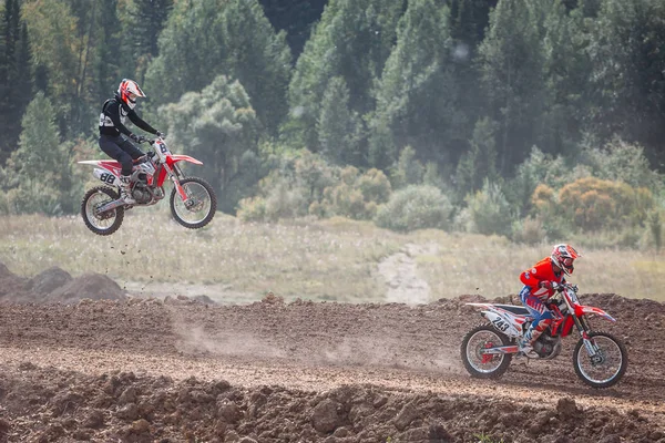 Lebedyanka Rusko Srpna 2019 Mistrovství Ruska Motokrosu Motocyklové Terénní Závody — Stock fotografie