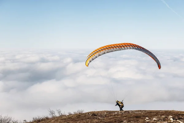 Parapente Commence Parapente Dessus Montagne — Photo