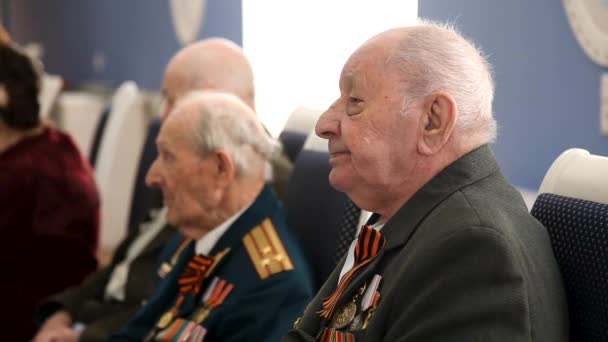 Essentuki Rússia Maio 2019 Veteranos Segunda Guerra Mundial Com Medalhas — Vídeo de Stock