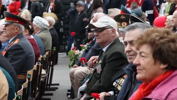 Essentuki Rússia Maio 2019 Veteranos Segunda Guerra Mundial Com Medalhas — Vídeo de Stock