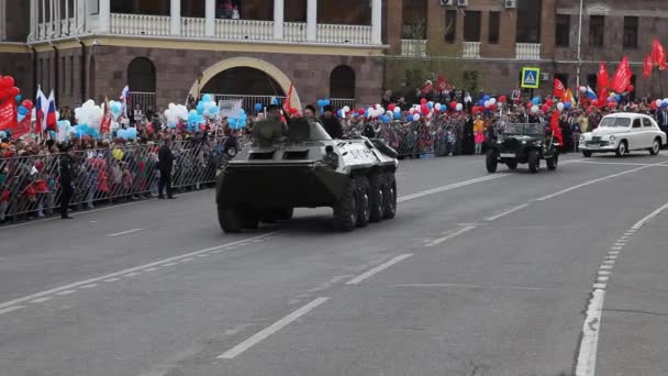 Essentuki Rosja Maja 2019 Parada Sprzętu Wojskowego Maja — Wideo stockowe