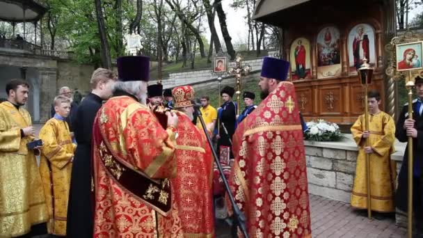 Essentuki Oroszország 2019 Május Vallásos Felvonulás Kereszténységi Szertartás Egyházi Szertartás — Stock videók