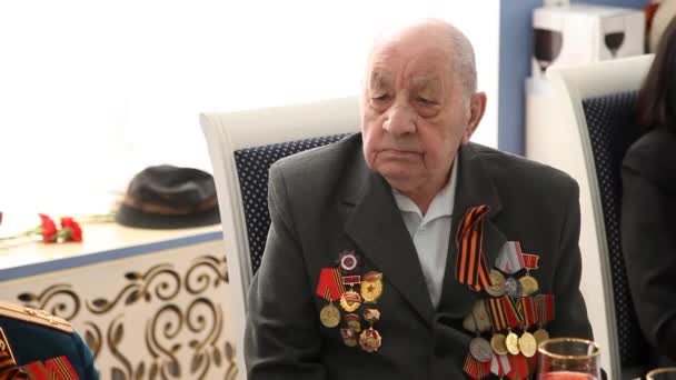 Essentuki Russia May 2019 Veteran World War Medals Orders Awards — 图库视频影像