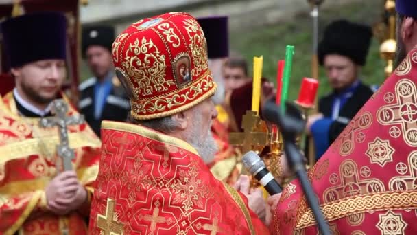 Essentuki Russia May 2019 Θρησκευτική Πομπή Τελετή Χριστιανισμού Ιεροτελεστία Εκκλησίας — Αρχείο Βίντεο