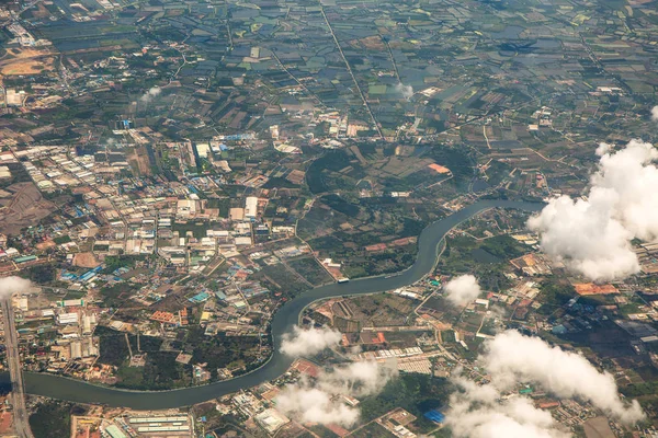 Vista dalla finestra dell'aereo — Foto Stock