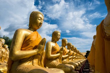 Budist bahçesinde Buda'nın öğrencisi.