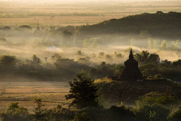 Sunset Pagoda Mrauk Myanmar — Stock Photo, Image