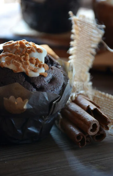 Chocolate, vanilla and Coconut Muffins — Stock Photo, Image