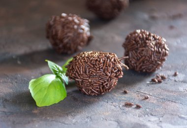 Evde yapılmış çikolata truffles