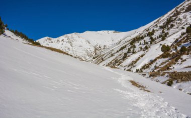 Kar ve thepyrenees nehirleri ile manzara