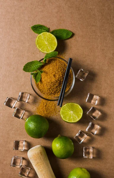 Ingredientes para un cóctel de mojito — Foto de Stock