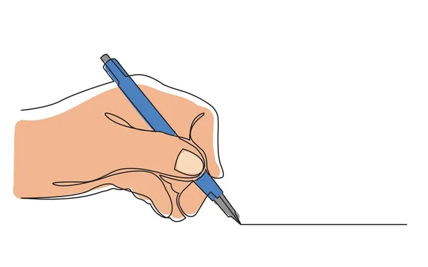 Continue Lijntekening Handtekenlijn Met Pen Vectorillustratie — Stockvector