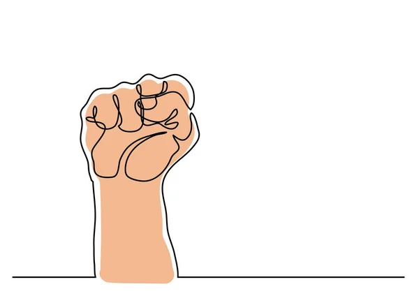 Continuous Line Drawing Hand Fist Vector Illustration — ストックベクタ