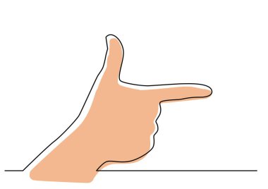 continuous line drawing hand pointing finger gesture, vector illustration