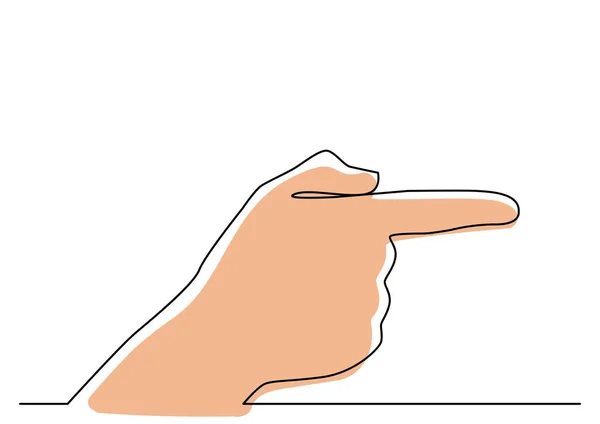 Continuous Line Drawing Hand Pointing Index Finger Vector Illustration — Stok Vektör