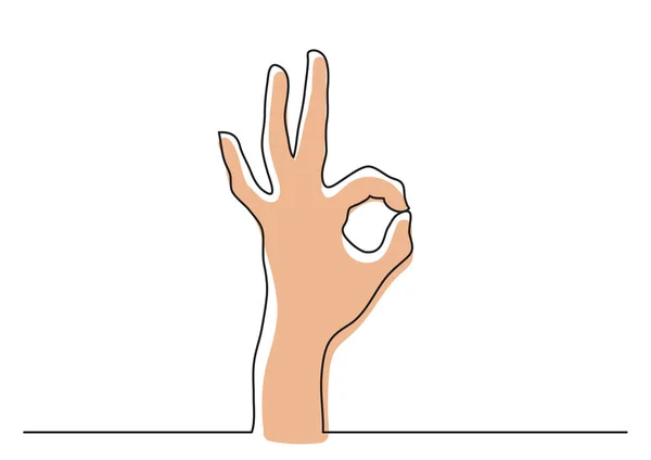 Continuous Line Drawing Hand Showing Gesture Vector Illustration — Stok Vektör