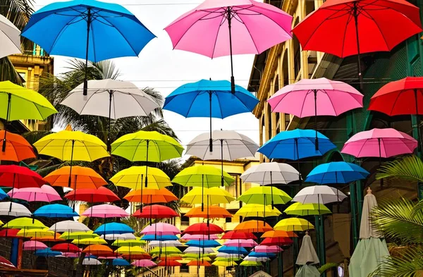 Viele Regenschirme Port Louis Der Hauptstadt Von Mauritius — Stockfoto