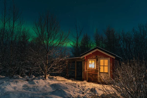 Aurora borealis also known as a northern lights over Iceland — Stock Photo, Image