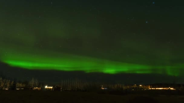 Timelapse Footage Aurora Also Known Northern Lights Dancing Winter Iceland — 비디오