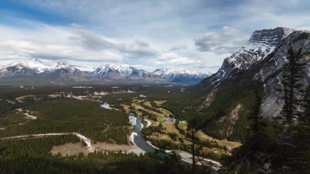 Tempo Decorrido Montanha Túnel Parque Nacional Banff Localizado Província Alberta — Vídeo de Stock