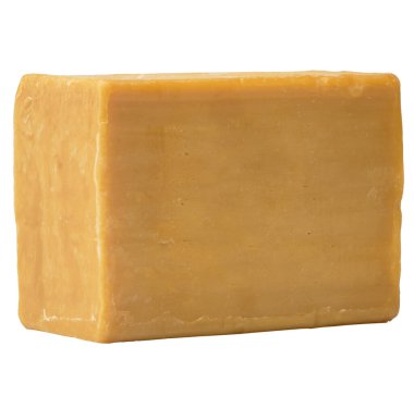 Çamaşır deterjanı, doğal sabun, beyaz arka planda izole edilmiş. Yakın plan. Stüdyo fotoğrafçılık.