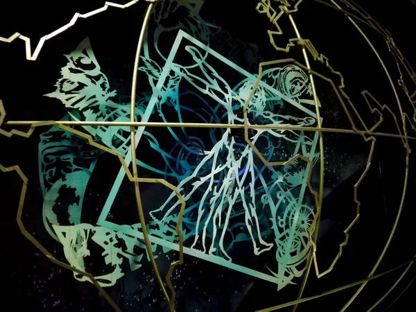 Uzay kurulumu, Vitruvialı adam, evrenin fotoğrafı.