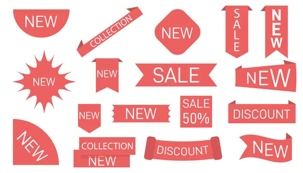 New Collection Sale Tags — Stock Vector