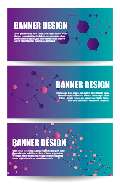 Abstract Molecules banners — Stock Vector