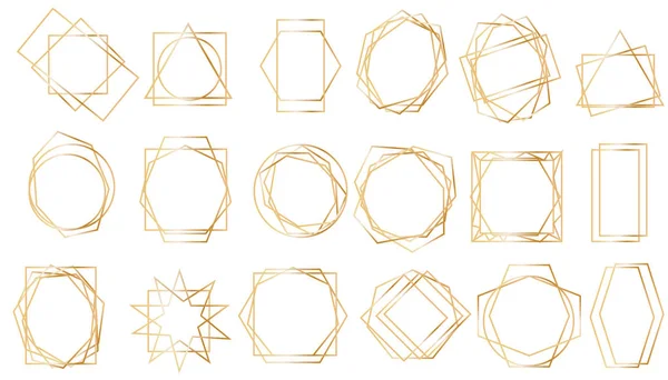 Golden geometric frames. — Stock Vector