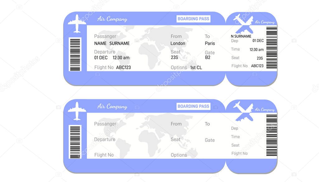 Airline boarding pass ticket