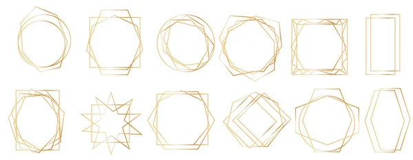 Altın geometrik çerçeveler. 