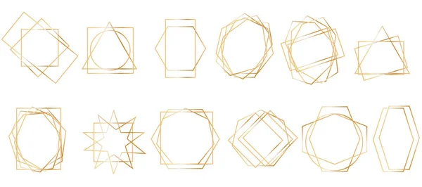 Золоті геометричні рамки . — стоковий вектор