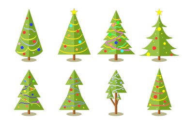 Noel ağacı simgesi seti.