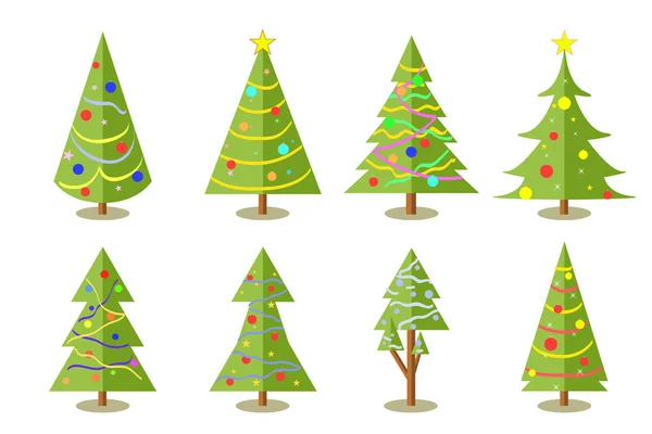 Árvores de Natal conjunto ícone . — Vetor de Stock