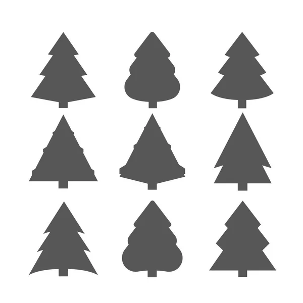 Árboles de Navidad conjunto — Vector de stock