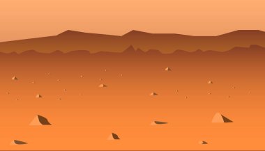 Mars turuncu yüzey manzarası 