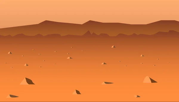 Mars turuncu yüzey manzarası — Stok Vektör