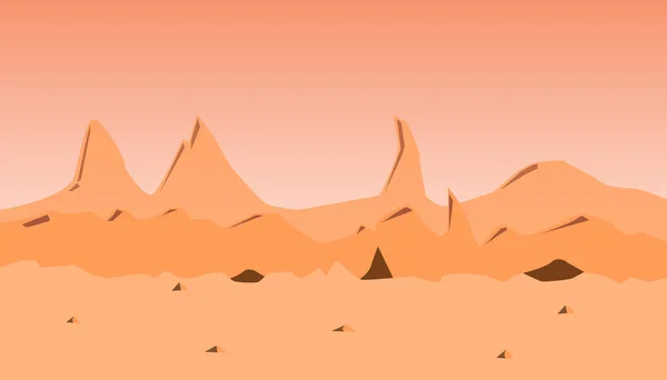 火星人橙色表面全景 — 图库矢量图片