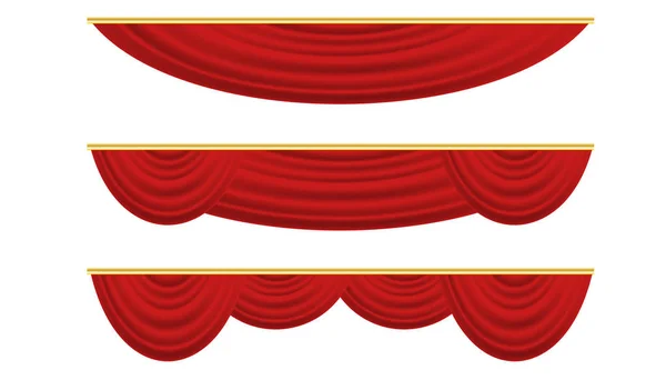 赤のカーテン。高級緋色 — ストックベクタ