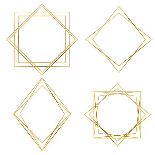 Χρυσά γεωμετρικά πολυγωνικά πλαίσια — Διανυσματικό Αρχείο