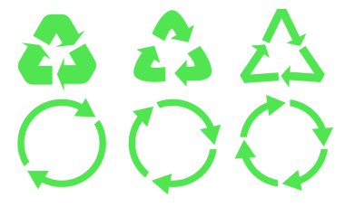 Geri Dönüşüm İşaretleri. İnternet için kullanılabilir grafik ögeleri ve simgeleri