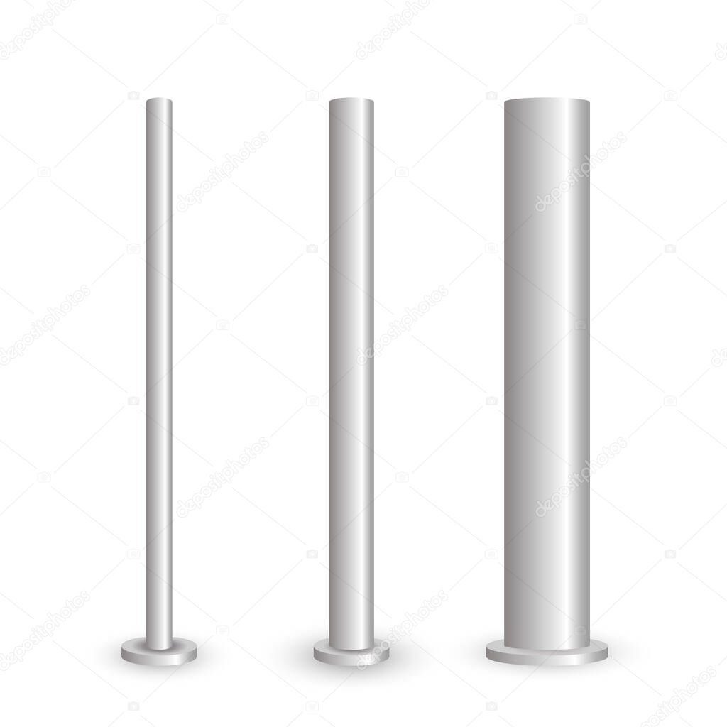 Metal column. Metal pole. 