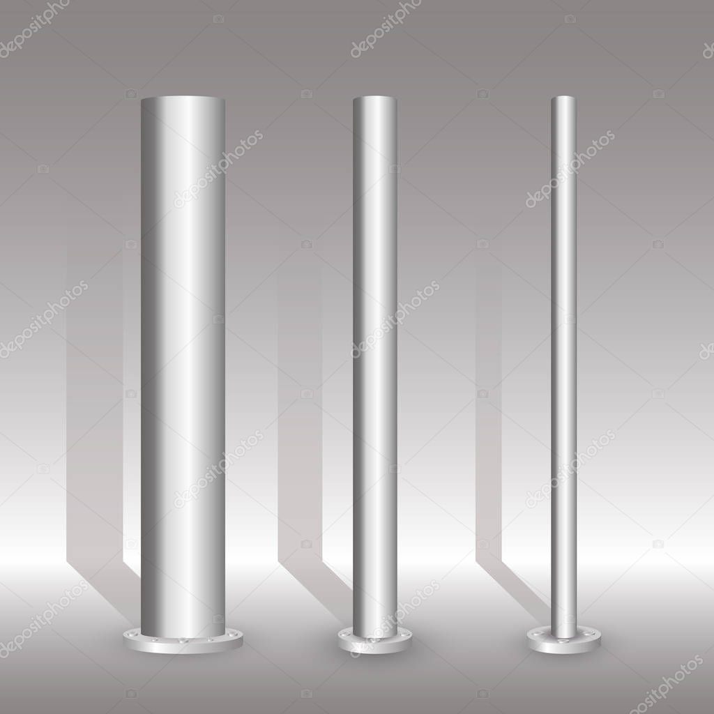 Metal column. Metal pole. 
