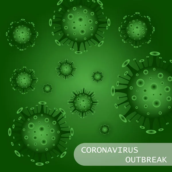 Brote de Coronavirus. Pandemia — Vector de stock